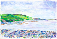 8224L.From-Arthurs-Beach.1986.Oil-Pastel51x36cm--